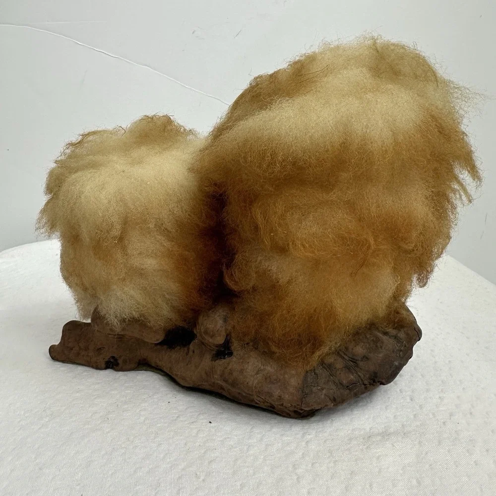 Vintage The Wooly Critters Co Wool Owls Figurine San Dimas‎ California Driftwood